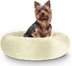 Cama Pet Redonda De Pelúcia Cachorro e Gato 50x50cm